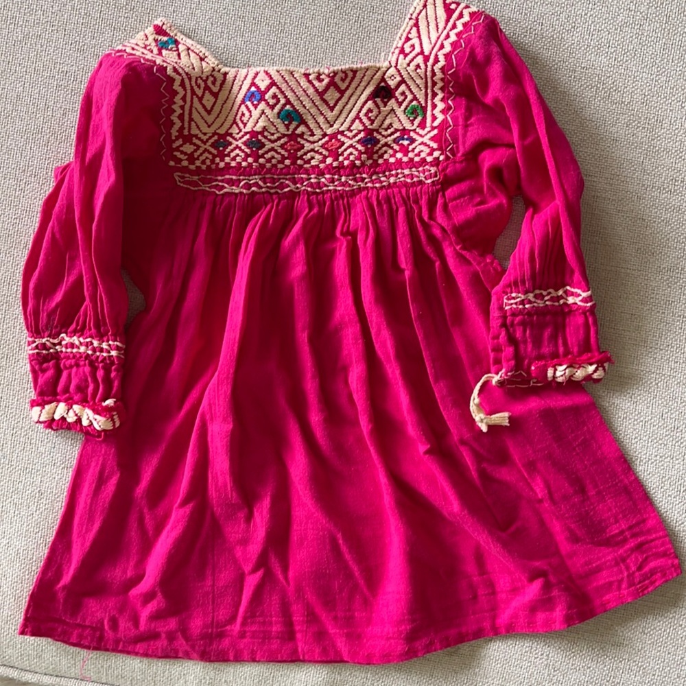 Hot pink little Mexican girl dress